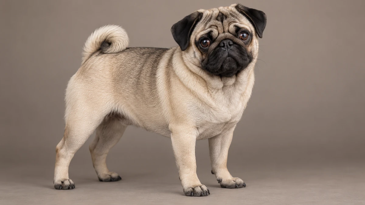 Pug köpek — gümüş fawn renk