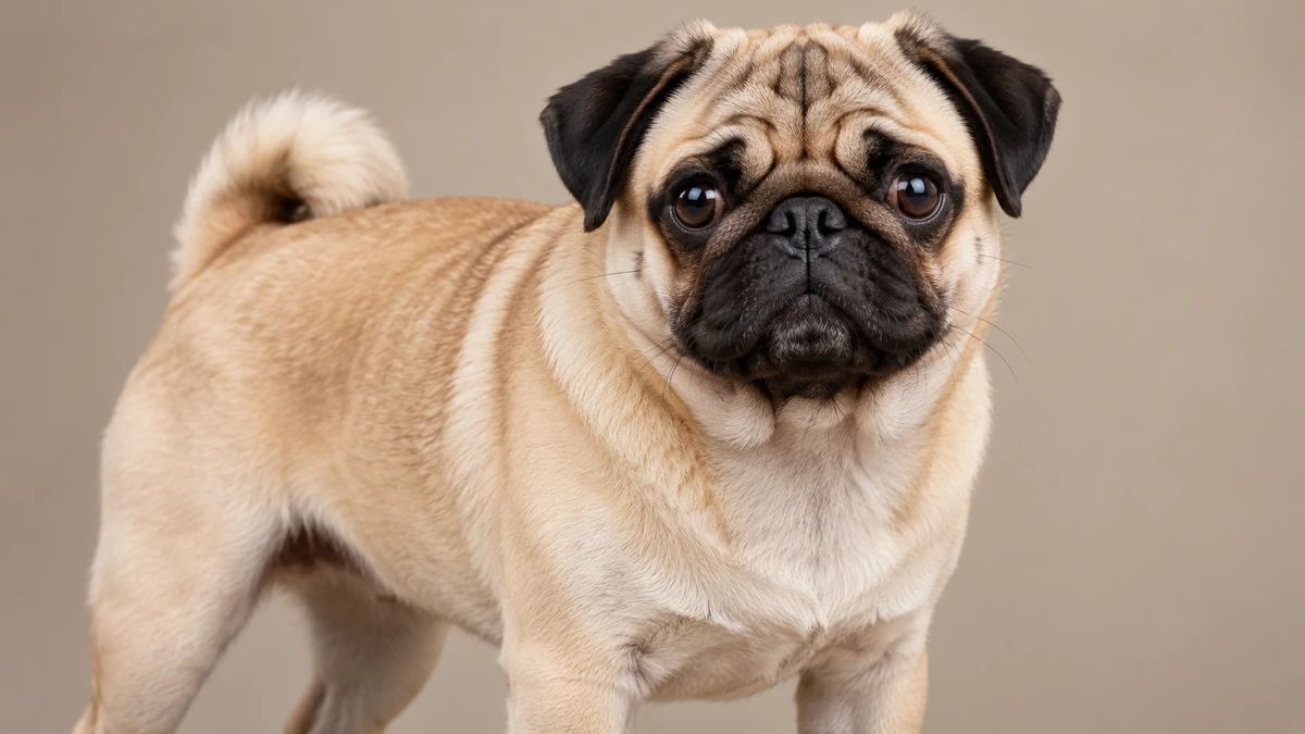 Pug köpek — açık fawn renk