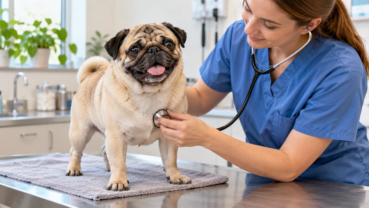 Pug köpek — veteriner kontrolü